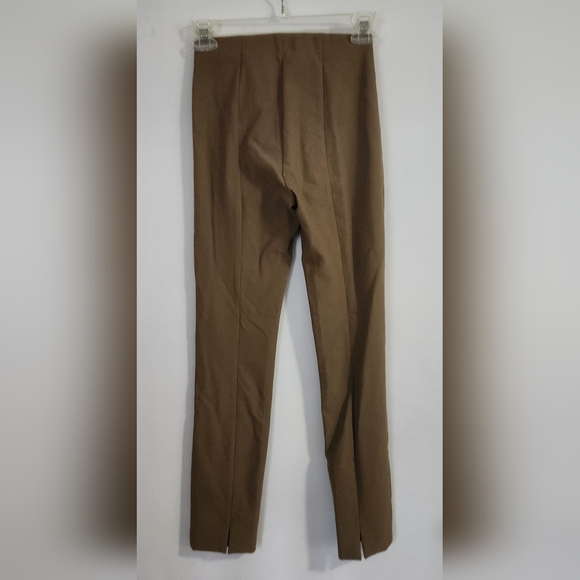 Vince Italian Cotton-Blend Stitch-Front Seam  Leggings Size XXS Oak Wood Hi Rise - Picture 5 of 12
